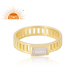 แหวนอัญมณี CZ ชุบทอง18K 925เงินสเตอร์ลิงประดับอัญมณีอัญมณีสังเคราะห์จากธรรมชาติ - Product Image 3