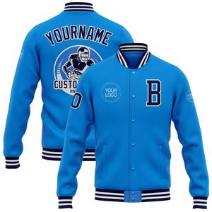 Bomber personnalisé bleu marine-blanc veste Varsity Letterman coupe-vent veste Varsity pour hommes - Product Image 1