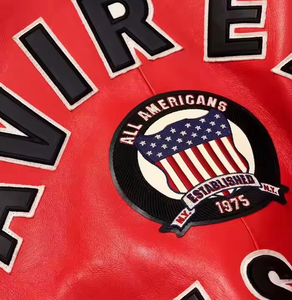 Chaqueta Bomber Roja para Hombre, de Lana/Poliéster, Cuello Alto, Tinte Sólido, Impermeable, Ecológica, Cierre de Botones Cubiertos, Invierno 2025 - Product Image 6