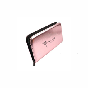 Bolsa de tijera para el cabello de cuero PU, bolsa de salón de peluquería con cremallera, rosa para peluqueros, estuche de cuero, herramientas esenciales para el aseo - Product Image 1