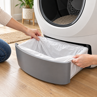 Kit d'entretien automatique pour litière de chat compatible avec Litter-Robot 5 et 5 Pro avec doublures, filtres et tapis