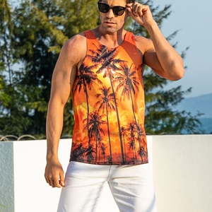 Camiseta sin mangas de secado rápido personalizada, camiseta sin mangas con estampado completo de sublimación de tinte para hombre, camiseta sin mangas para gimnasio y fitness de verano para hombre, chalecos de fitness - Product Image 4