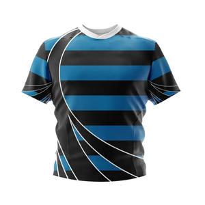 Conjunto de uniforme de rugby a granel personalizable para hombre, ropa deportiva de manga corta transpirable, camiseta de equipo de rugby sublimada barata - Product Image 6