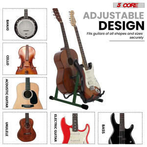 Support de guitare double à 5 cœurs en forme de A avec bras en mousse pour guitares acoustiques, électriques, basses, ukulélés et banjos - Product Image 2