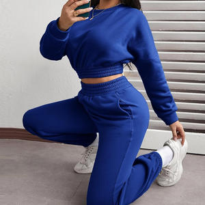 Conjunto Informal de Alta Calidad, Sudadera y Pantalones de Algodón Suave, Chándal, Logotipo Personalizado, Transpirable, Conjunto de Dos Piezas para Mujer - Product Image 3