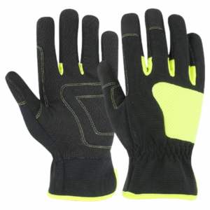 Amara Guantes DE TRABAJO mecánicos de alta calidad Cuero sintético Transpirable Spandex Resistente a los impactos Volver Mano Seguridad Mecánica Látex - Product Image 1