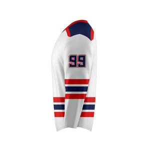 2025 maillots de Hockey sur glace personnalisés en gros vêtements de sport d'équipe matériau respirant Logo brodé OEM ODM approvisionnement d'usine - Product Image 3