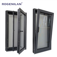 Ventana Abatible y Oscilobatiente Rogenilan, Resistente a Huracanes, de Aluminio, con Doble Acristalamiento Low-E, para Casa