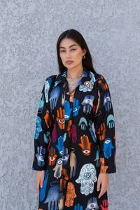 2025 nouveauté haute qualité mignon naturel mode élégant solide à manches longues décontracté été femmes Sexy Boho caftan robe lavable - Product Image 6