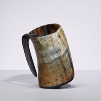 Mug à bière Viking en corne de vache naturelle, de qualité supérieure, taille et couleur personnalisables, logo, style vintage, respectueux de l'environnement