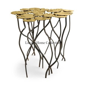 Diseño de flores, latón, sombra antigua, metal, hogar, Centro decorativo y mesa auxiliar, diseño único a un precio razonable de la India - Product Image 2