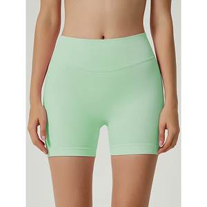 <b>Womens</b> Workout Impact <b>Shorts</b> Scrunch Butt Lifting Gym Seamless Booty Biker <b>Shorts</b> Light Blue L - Product Image 1