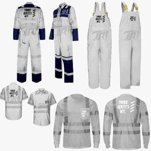 Ensemble de vêtements de travail en polyester imperméable et durable de qualité supérieure, avec chemise à col ras du cou et bretelles réfléchissantes, personnalisable, vente en gros - Product Image 4