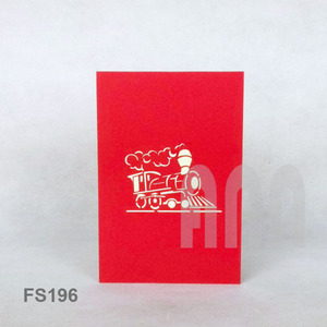 Tarjeta de Felicitación 3D Pop-up con Diseño Personalizado de Tren, Hecha a Mano, con Impresión Múltiple, Acabado Mate/Brillante, Estampado en Caliente, Arte en Papel, Souvenir - Product Image 6
