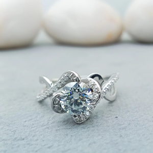 Luxurious Customized 925 Sterling Silver Engagement Ring Pave Setting 10K 14K 18K White Gold Moissanite Diamond Perfect Wedding - Product Image 1