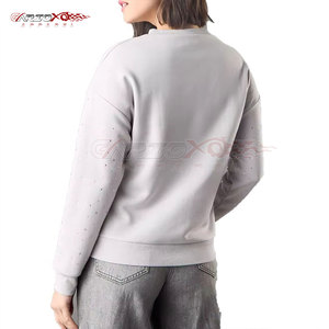 Sudadera Casual con Pedrería para Mujer, Invierno y Otoño, Tejida, Transpirable, Antiarrugas, Cuello Redondo, Detalles Brillantes, a la Moda - Product Image 6