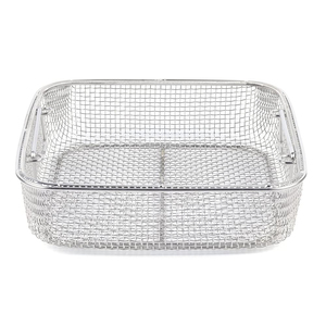 Bandeja de Malla Metálica para Esterilización Médica Profesional con Tapa, Instrumentos Quirúrgicos, Acabado Pulido, Fabricación Industrial - Product Image 1