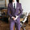 Traje de boda para hombre MXZ61, corte ajustado, a cuadros, de 3 piezas, formal, con pantalón de botonadura sencilla y tela de estambre. - Product Image 6