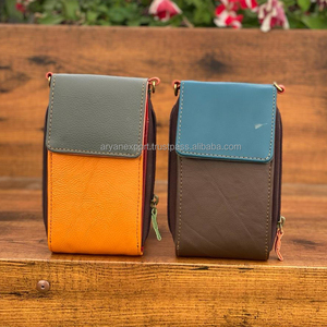 Nuevo bolso móvil de cuero reciclado hecho a mano Real, bolso cruzado móvil único con estilo occidental para mujer multicolor, bolsos de Venta caliente - Product Image 6
