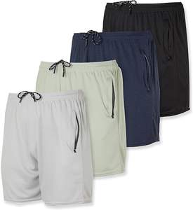 Pantalones cortos de gimnasio de entrenamiento atlético de verano de 5 pulgadas para hombre, chándales hasta la rodilla con estampado de malla de secado rápido y bolsillos con cremallera - Product Image 2