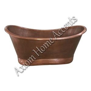 Elegante bañera de cobre con diseño independiente de acabado liso, perfecta para baños de lujo de Axiom Home Accents - Product Image 4