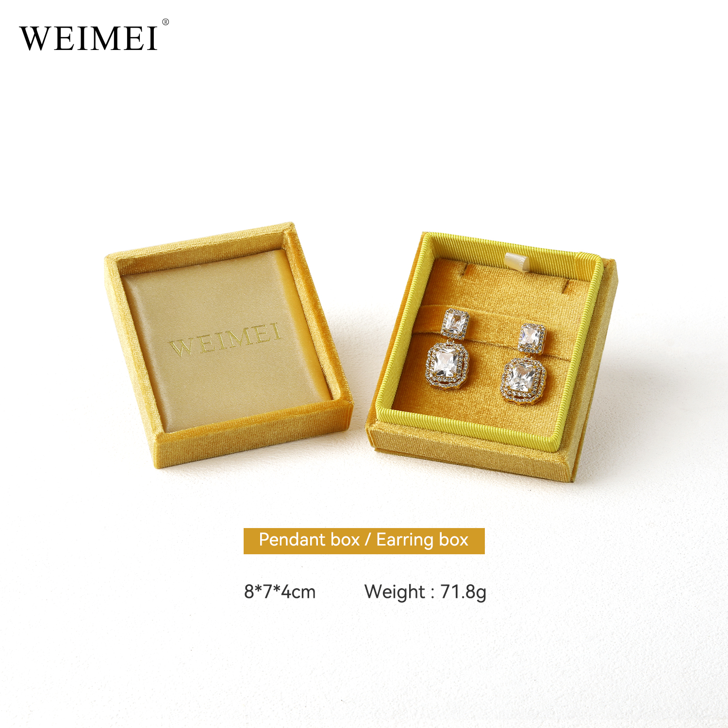 Yellow necklace box