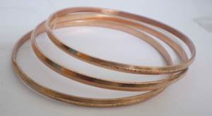 Brazalete de Cobre Puro Hecho a Mano de Alta Calidad y Diseño Elegante y Delgado Apilable para Mujer, Joyería Étnica de Moda para el Cuidado de la Salud - Product Image 3