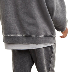 Prix de gros Hommes Hiver Acide Lavage Brodé Surdimensionné Polaire Hoodies & Sweatshirts-Style Urbain Confortable - Product Image 2