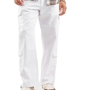 Pantalon cargo ample en coton de haute qualité avec logo personnalisé, coupe ample, style vintage, délavé, surdimensionné pour homme - Product Image 2