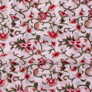 Craftjaipur Jaipur Hand Block Printed High Quality Sarong Scarf Solid Floral Cotton Wrap Neck Natural Dye Traditional <b>Shawl</b> - Product Image 6