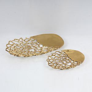 ถาดและชามผลไม้อลูมิเนียมโบราณรูปทรงกลมขาเล็กถาดเสิร์ฟผลไม้ - Product Image 5