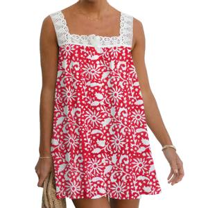 Affordable Prices Ladies Resort Wear Boho Fashion Sleeveless Block Print Lace Top Gypsy Fashion Hand Block Print Lace Top Girl's - Product Image 1