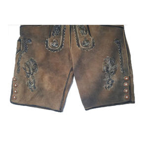 Latest High Street Style <b>Men's</b> Bavarian Leather <b>Shorts</b> Solid Design German Lederhosen Mid Waist <b>Knee</b> <b>Length</b> Eco-Friendly - Product Image 4