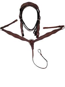 Selles de cheval occidentales fabriquées à la main de qualité supérieure cuirasse sculptée et têtière en cuir usiné produits pour chevaux en gros - Product Image 2