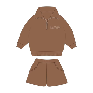 Ropa al por Mayor de Cuello Redondo y Manga Larga para Niños, Conjunto Deportivo Personalizado, Ropa Infantil Sólida para Niñas y Niños, Ropa de Invierno para Niños - Product Image 3