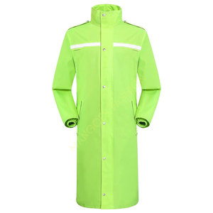 เสื้อกันฝนกันน้ําที่มองเห็นได้สูงสําหรับผู้ใหญ่เสื้อกันฝนยาวสีเขียวเรืองแสงพร้อมฮู้ดแบบบรรจุได้เหมาะสําหรับกลางแจ้ง - Product Image 1