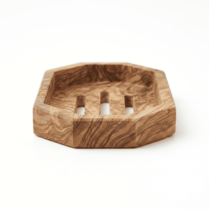 Olive Wood Hexagon Slotted <b>Soap</b> <b>Dish</b>, Self-Draining Bar <b>Soap</b> <b>Holder</b> for Bathroom & Kitchen, Wholesale - Product Image 3