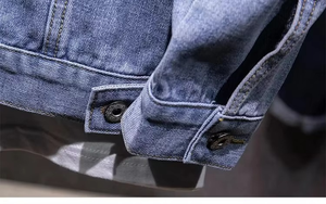 Chaqueta Vaquera Personalizada para Hombre, Chaqueta Casual de Algodón, Chaqueta Vaquera Azul con Cierre de Botones - Product Image 6