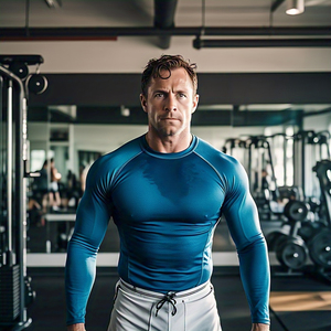 Summer Beach Swim Rash Guard Hommes Léger 100% Polyester Athletic Shirt Compression Manches Longues Rash Guard Hommes - Product Image 5