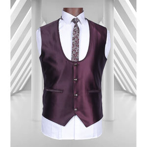 2024 hommes vêtements formel Slim Fit affaires costume veste gilet et pantalon 3 pièces mariage Homme velours côtelé col Mandarin costume hommes - Product Image 1