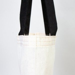 Natural Raw Cotton Tote <b>Bag</b> 14x16 Solid Color Reusable Open Closure with Black Handles Removable <b>Shoulder</b> <b>Strap</b> - Product Image 6