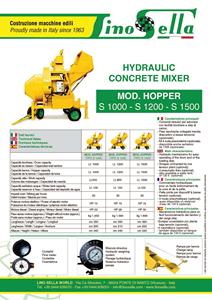 Máquina mezcladora de hormigón profesional, máquina hidráulica de LINO ella con tambor de marcha atrás y cubo de carga, hecho en Italia - Product Image 5