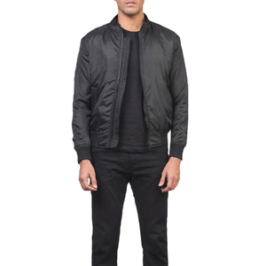 Venta al por mayor nueva moda de los hombres de color sólido personalizado chaquetas de vuelo al aire libre Varsity Plain Bomber chaqueta de los hombres de procesamiento recubierto - Product Image 6