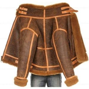 Veste en cuir de mouton en gros, lourde, coutures durables, chaleur hivernale, doublure respirante, veste élégante de protection extérieure - Product Image 2