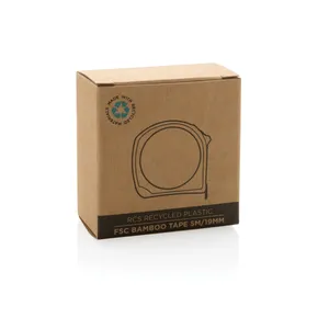 Flessometro in bambù RCS sostenibile da 5m/19mm, metro a nastro promozionale per merchandising - Product Image 4