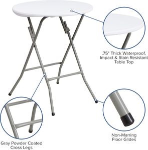 Mesa de Comedor Redonda Plegable de HDPE al por Mayor, Portátil, para Banquetes, Interior/Exterior, <span class=keywords><strong>Bistro</strong></span> - Product Image 4