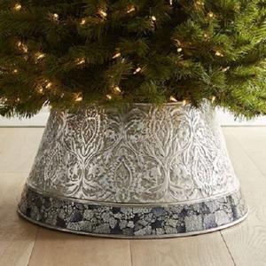 Collier d'arbre en métal galvanisé de forme ronde bonhomme de neige imprimé collier d'arbre de Noël galvanisé décoration de jardin à la maison - Product Image 5