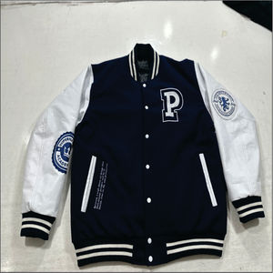 Chaqueta universitaria de alta calidad, abrigo bordado para hombre, chaqueta de invierno con parche de letras, ropa de calle, chaqueta de manga de cuero corporal de lana - Product Image 5