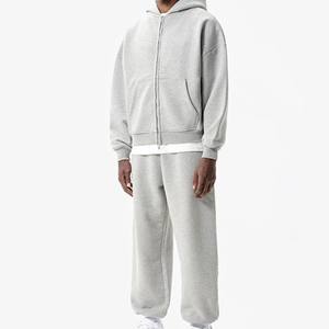 ชุดวอร์มและมีฮู้ดสำหรับผู้ชายชุดวอร์มผ้าคอตตอนฟลีซแบบรูดซิปขึ้นโอเวอร์ไซส์ออกแบบโลโก้ได้ตามต้องการ - Product Image 2