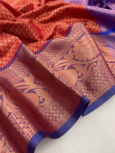 ชุดแต่งงานและปาร์ตี้มาใหม่ผ้าไหมนุ่ม Zari ทอผ้า Saree ผู้หญิงสวมใส่ผู้จัดจำหน่ายจากสุราษฎร์อินเดีย - Product Image 2